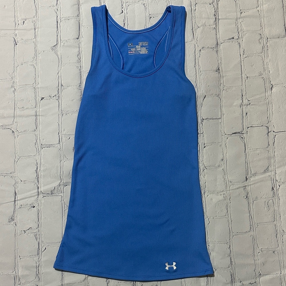 Under Armour Women's Vibrant Ribbed Blue Tank Top XS